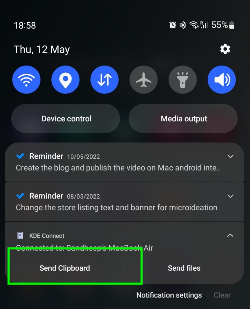 Share the clipboard to copy and paste across Galaxy devices